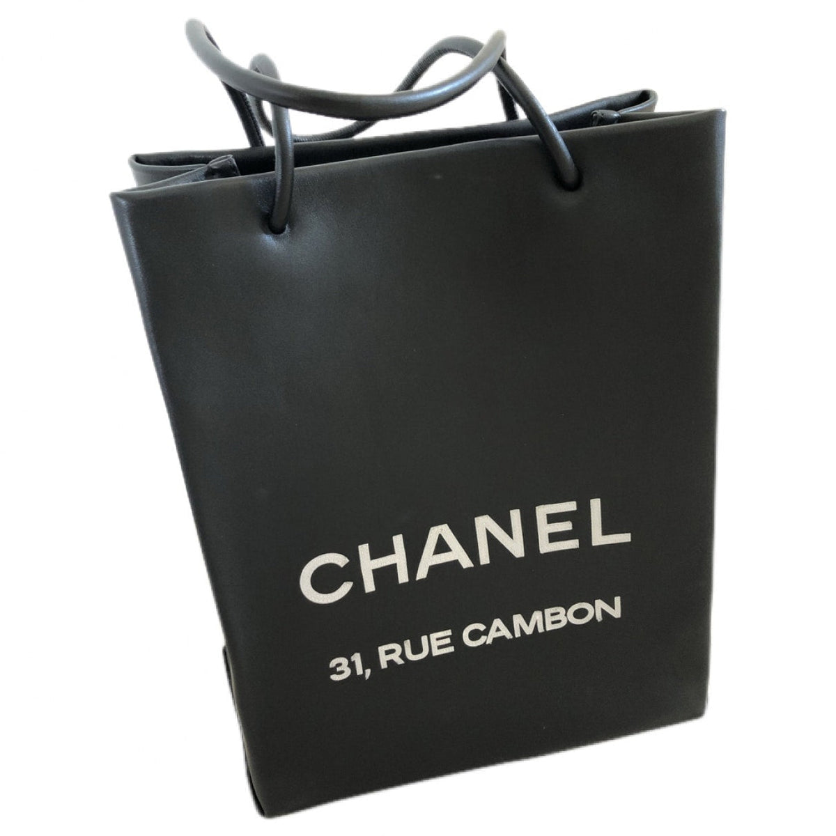 Chanel black leather handbag