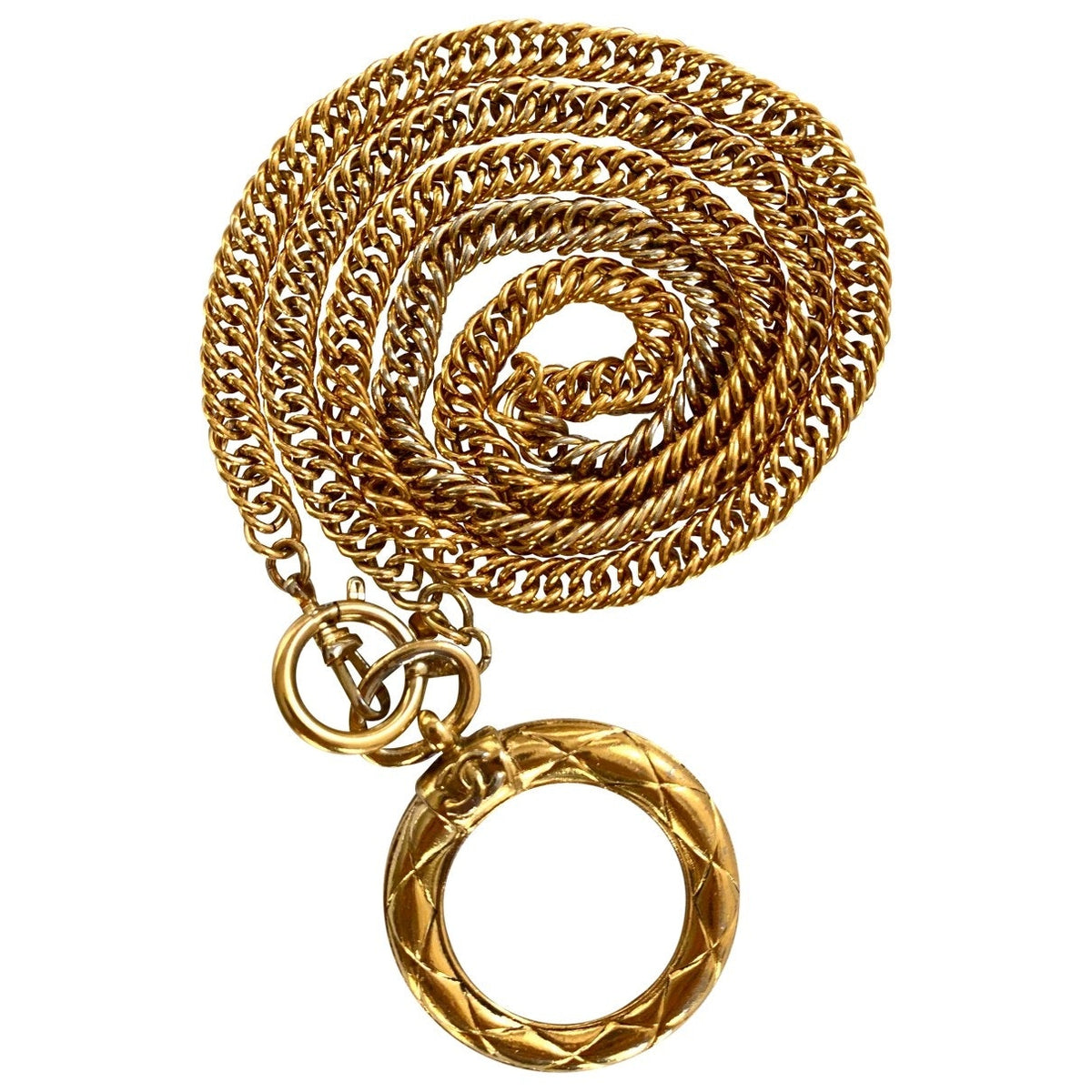 Chanel cc gold metal necklaces