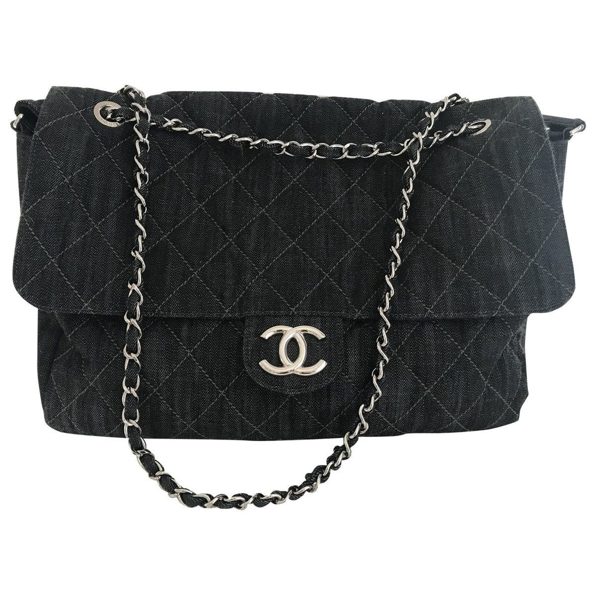 Chanel timeless/classique blue denim - jeans handbag