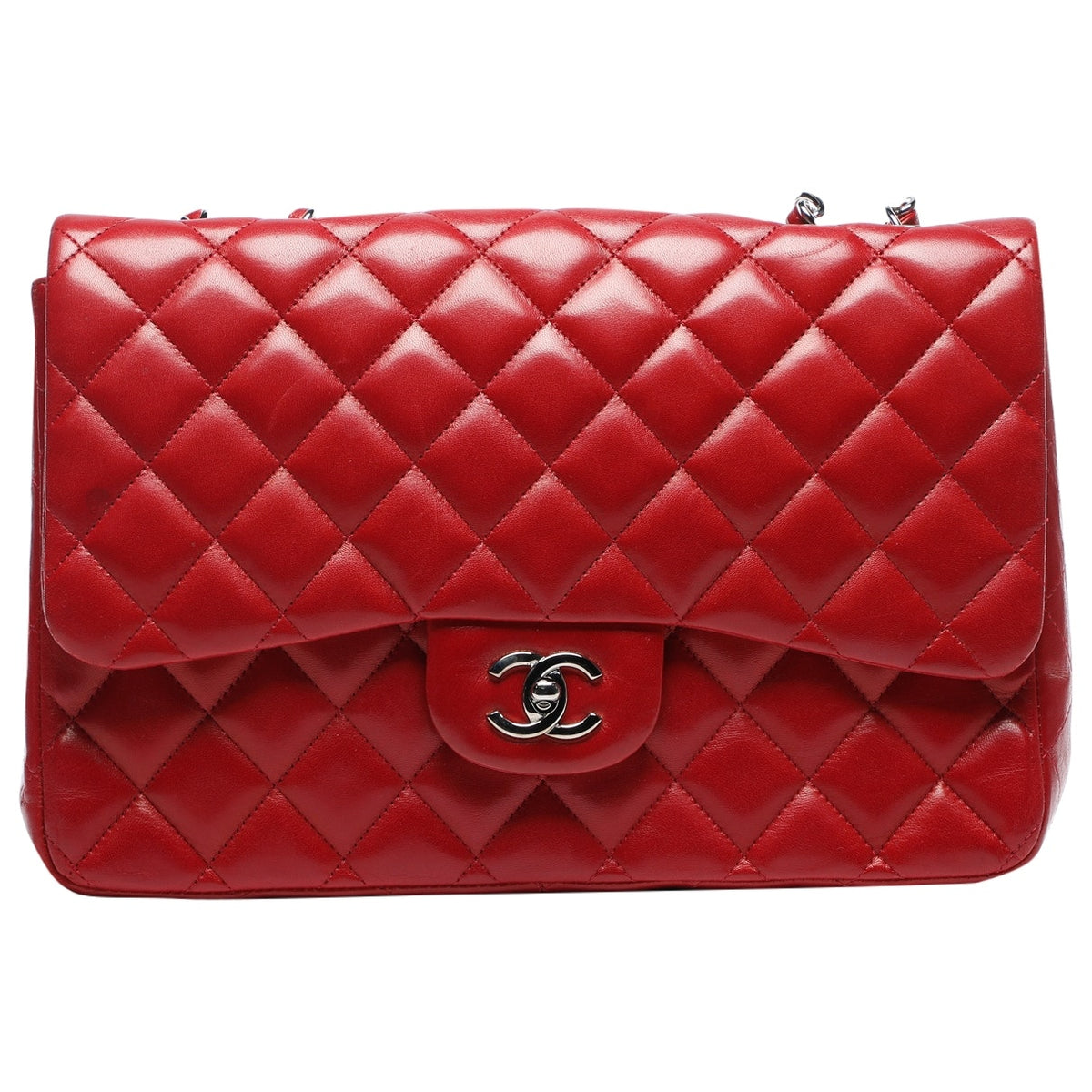 Chanel timeless/classique red leather handbag