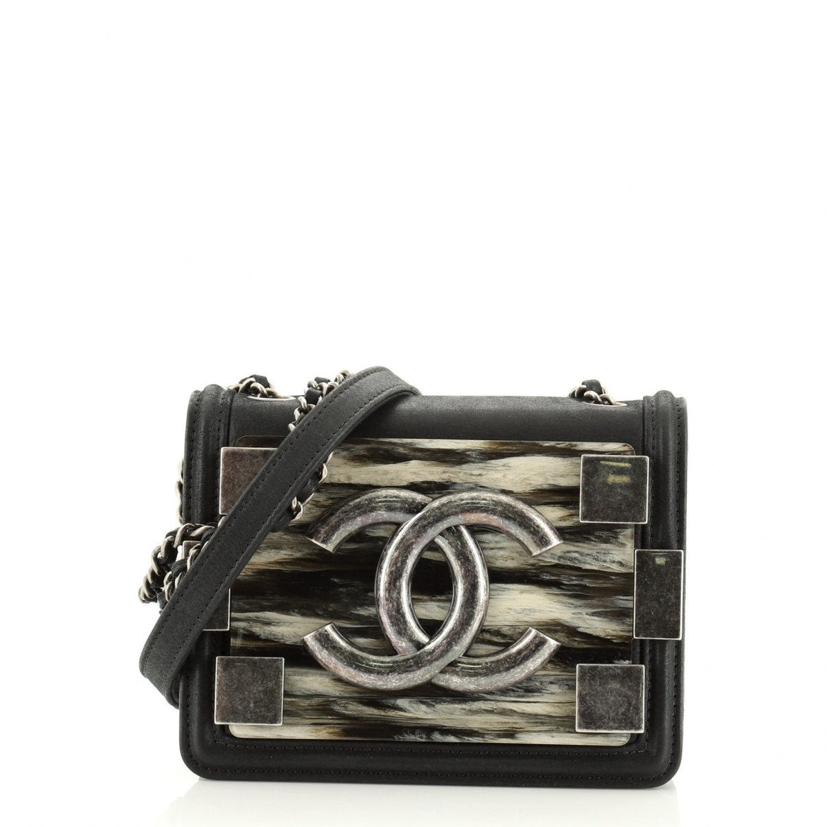 Chanel boy black leather handbag