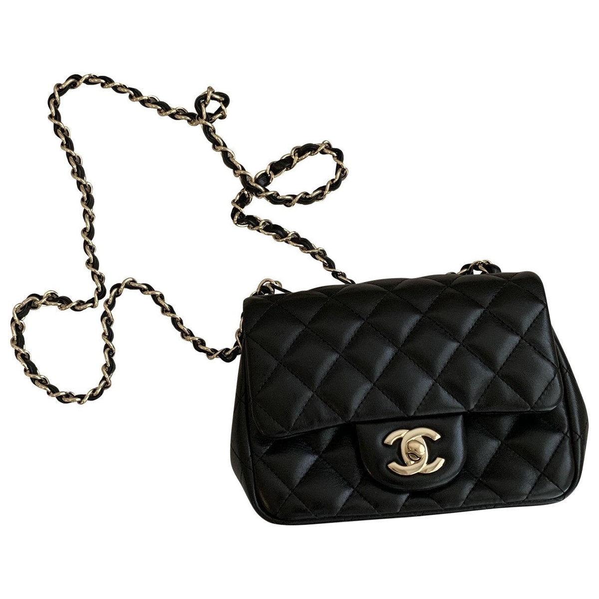Chanel timeless/classique black leather handbag