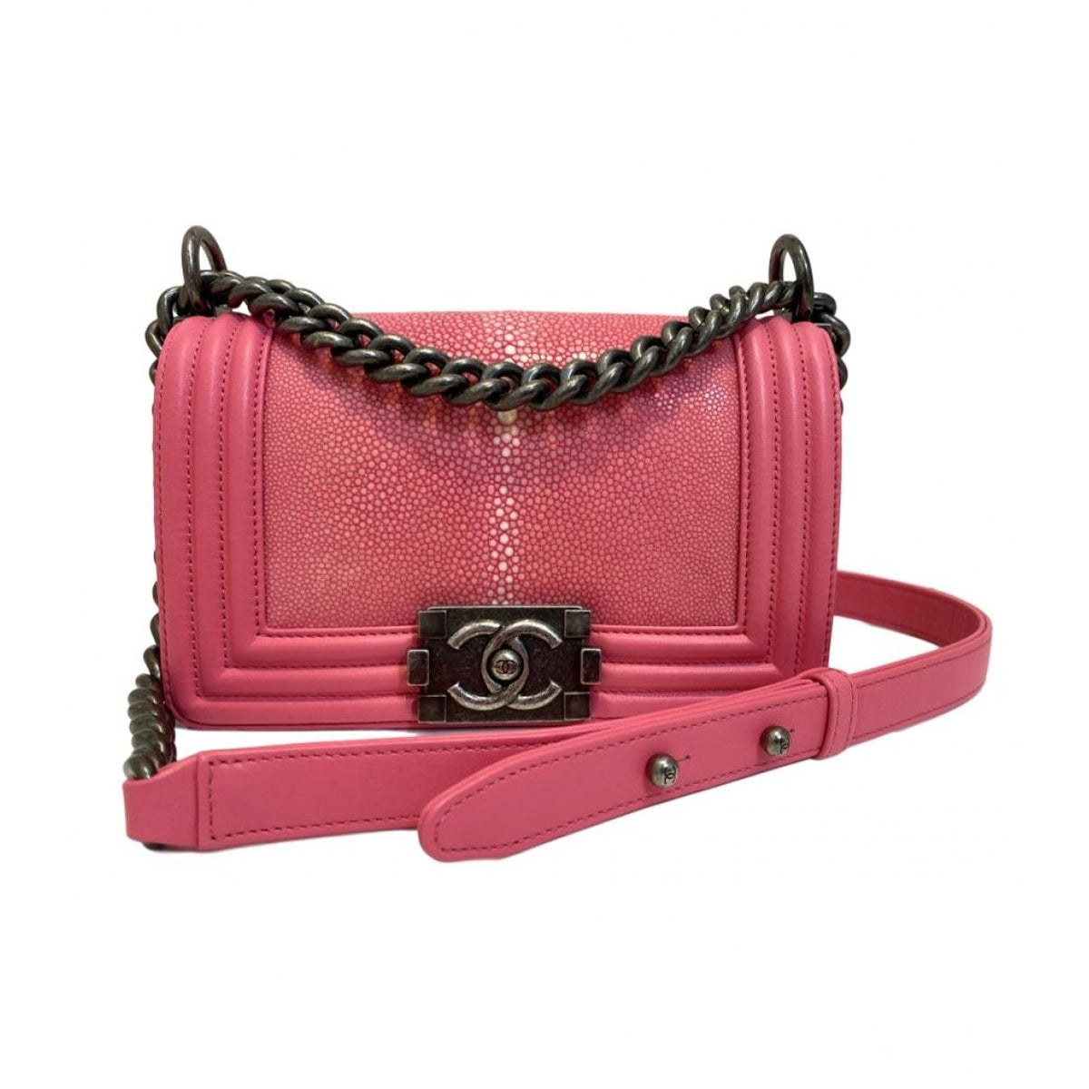 Chanel boy pink stingray handbag