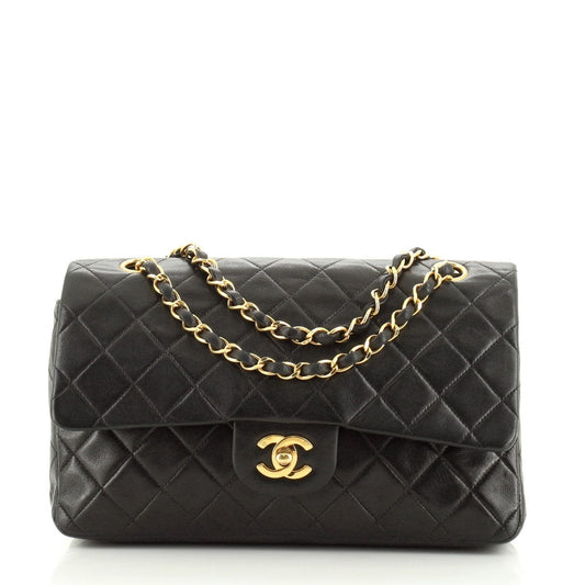 Chanel timeless/classique black leather handbag