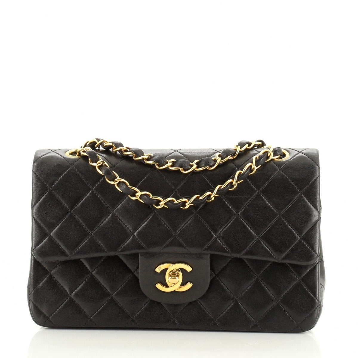 Chanel timeless/classique black leather handbag