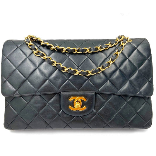 Chanel timeless/classique black leather handbag