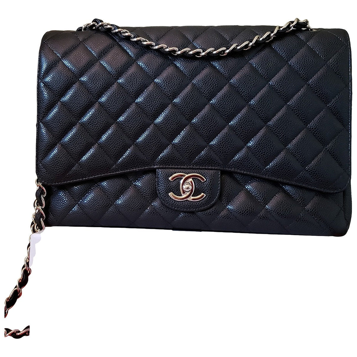 Chanel timeless/classique black leather handbag