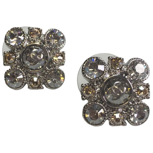 Chanel silver metal earrings