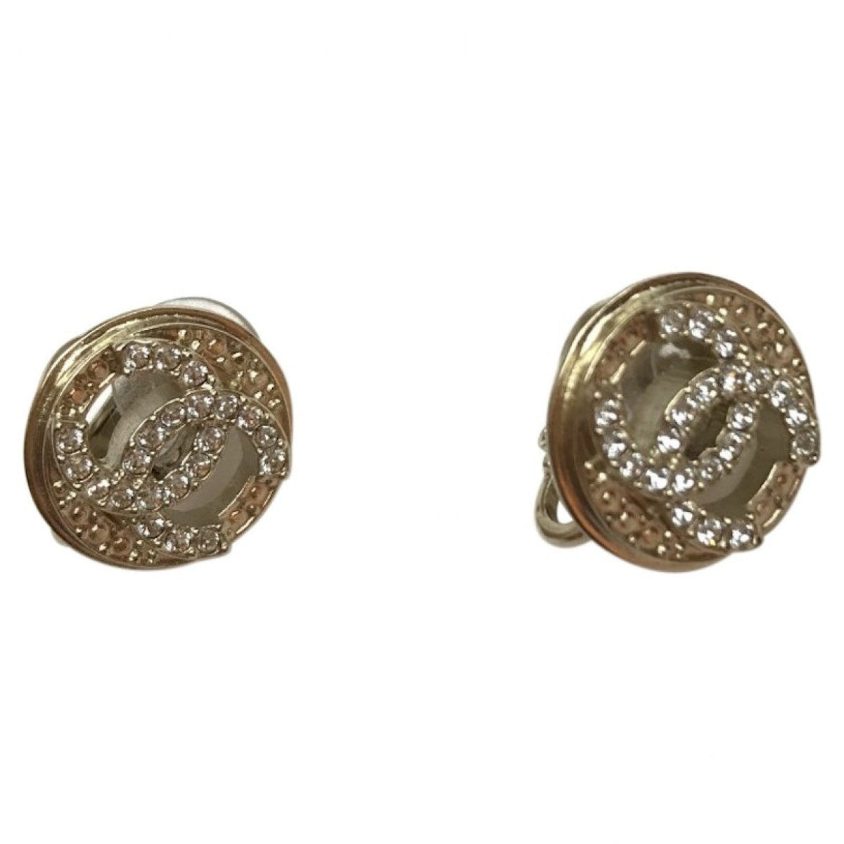 Chanel cc gold metal earrings