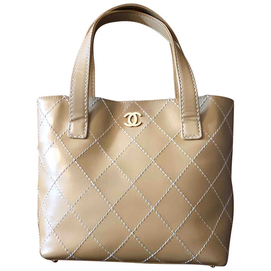 Chanel beige leather handbag