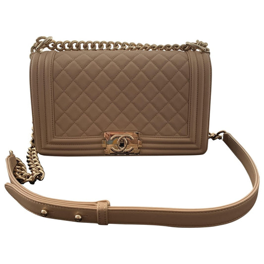 Chanel boy camel leather handbag