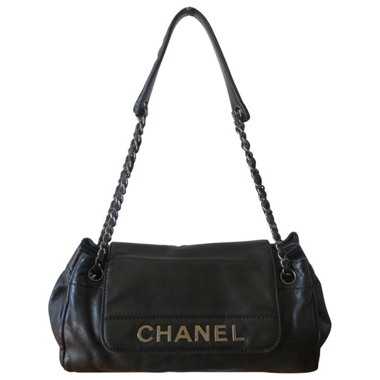 Chanel black leather handbag