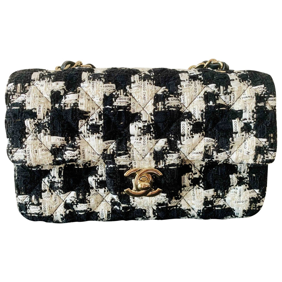 Chanel timeless/classique multicolour tweed handbag