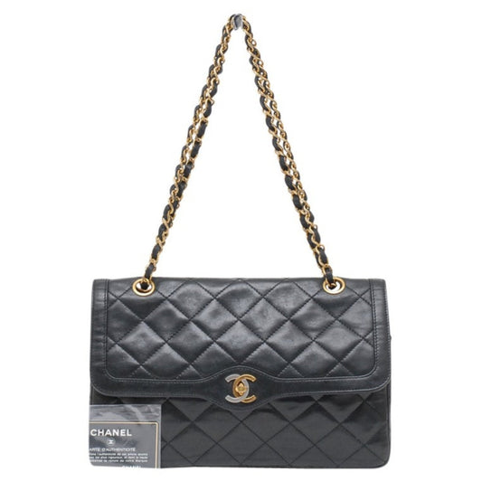 Chanel black leather handbag