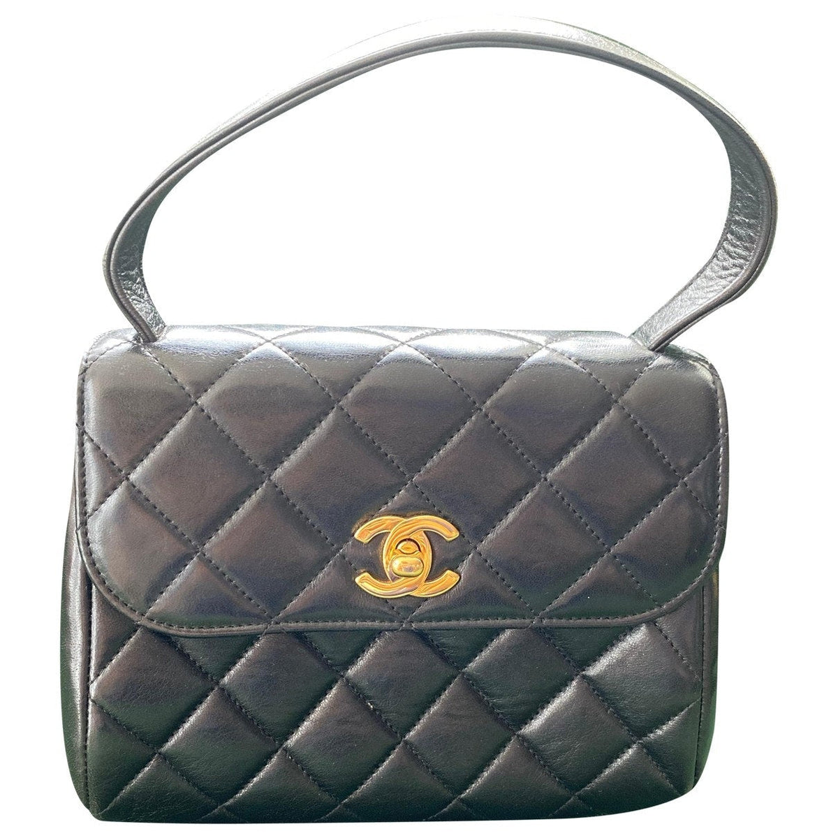 Chanel black leather handbag