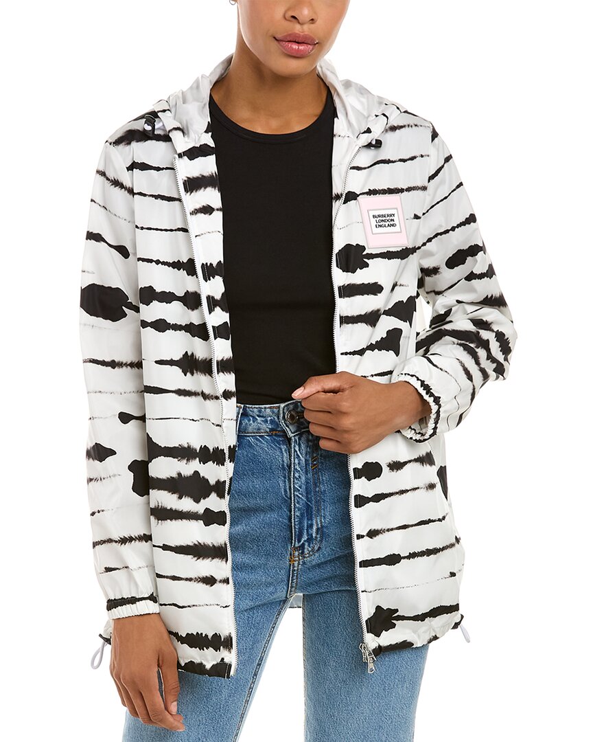 Burberry Watercolour Print Econyl Hooded Parka Black 40