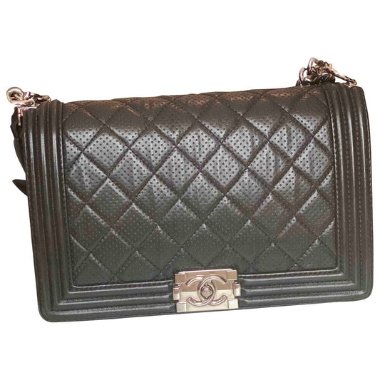 Chanel boy black leather handbag