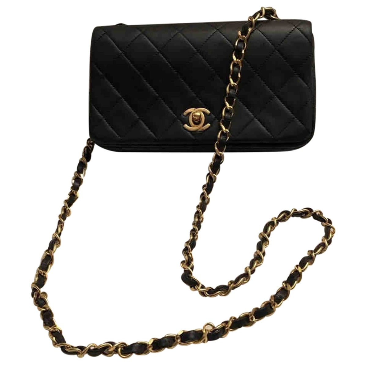 Chanel black leather handbag