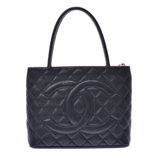 Chanel médaillon black leather handbag