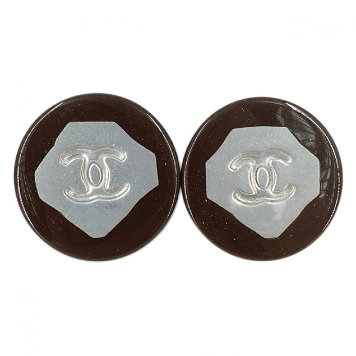 Chanel cc gold metal earrings