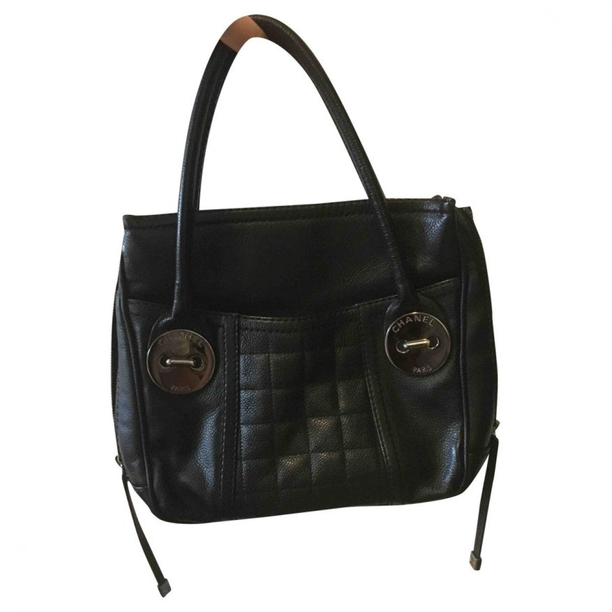 Chanel black leather handbag
