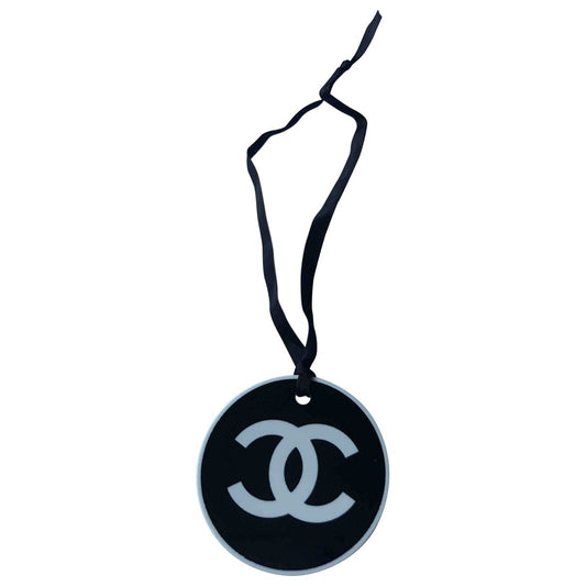 Chanel cc black plastic bag charms