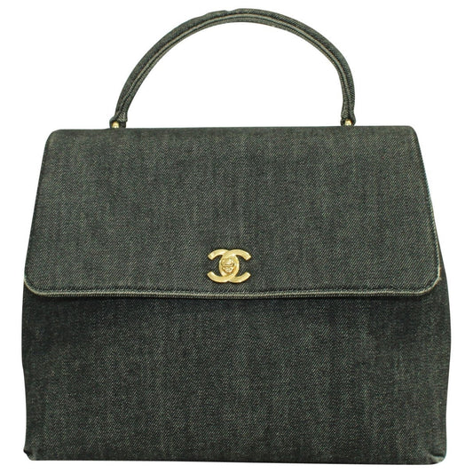 Chanel black leather handbag