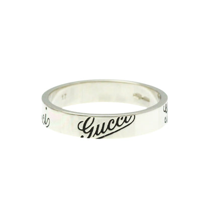 Gucci Gg Embossé Silver White Gold Ring Jewelry ()