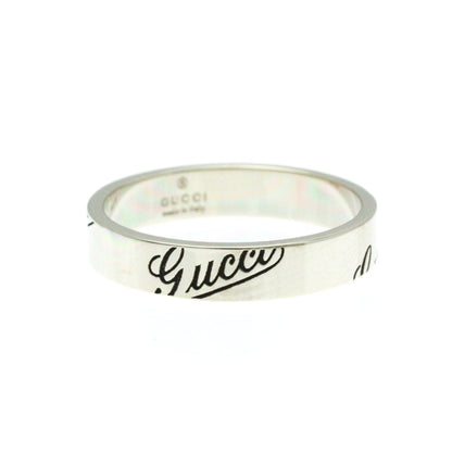 Gucci Gg Embossé Silver White Gold Ring Jewelry