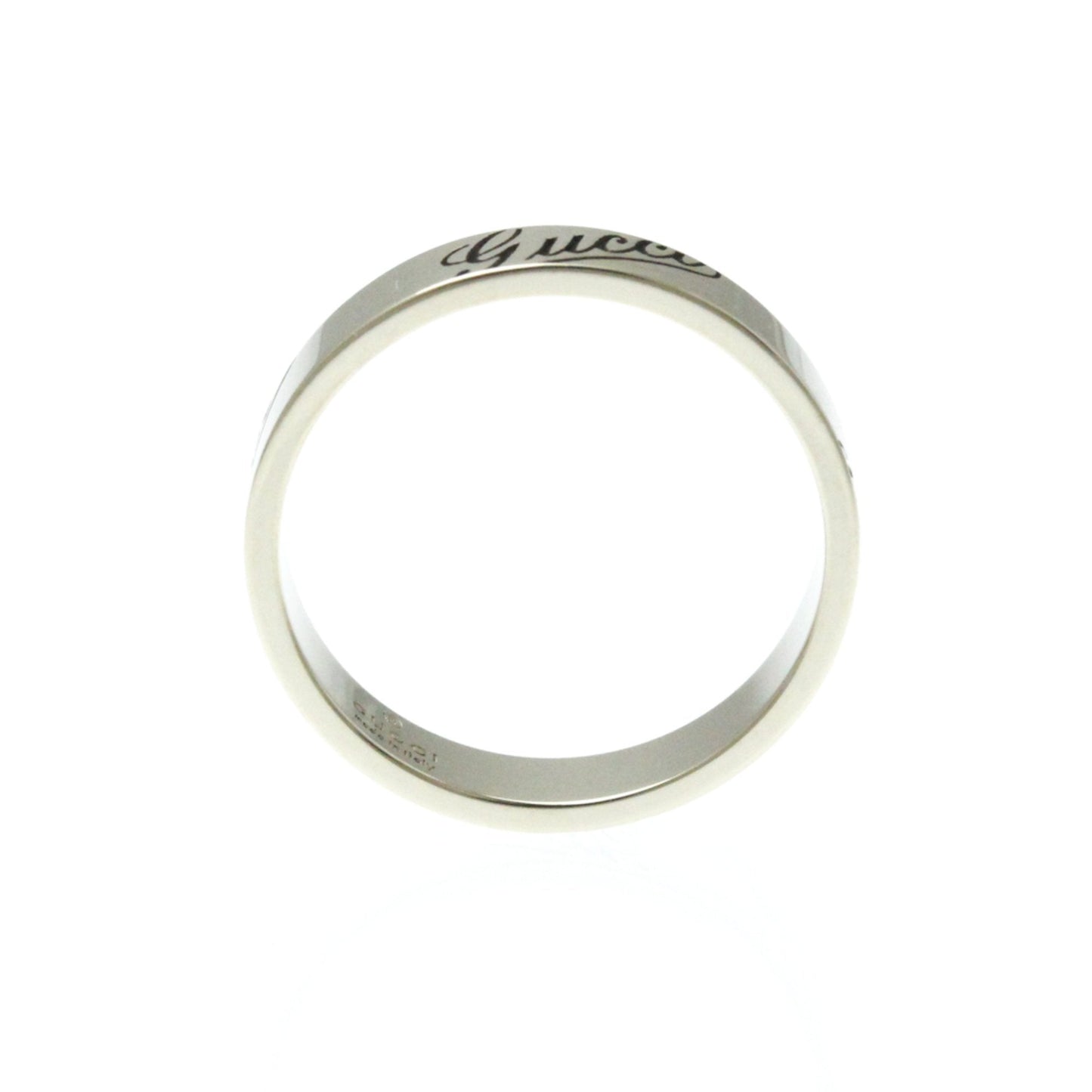 Gucci Gg Embossé Silver White Gold Ring Jewelry