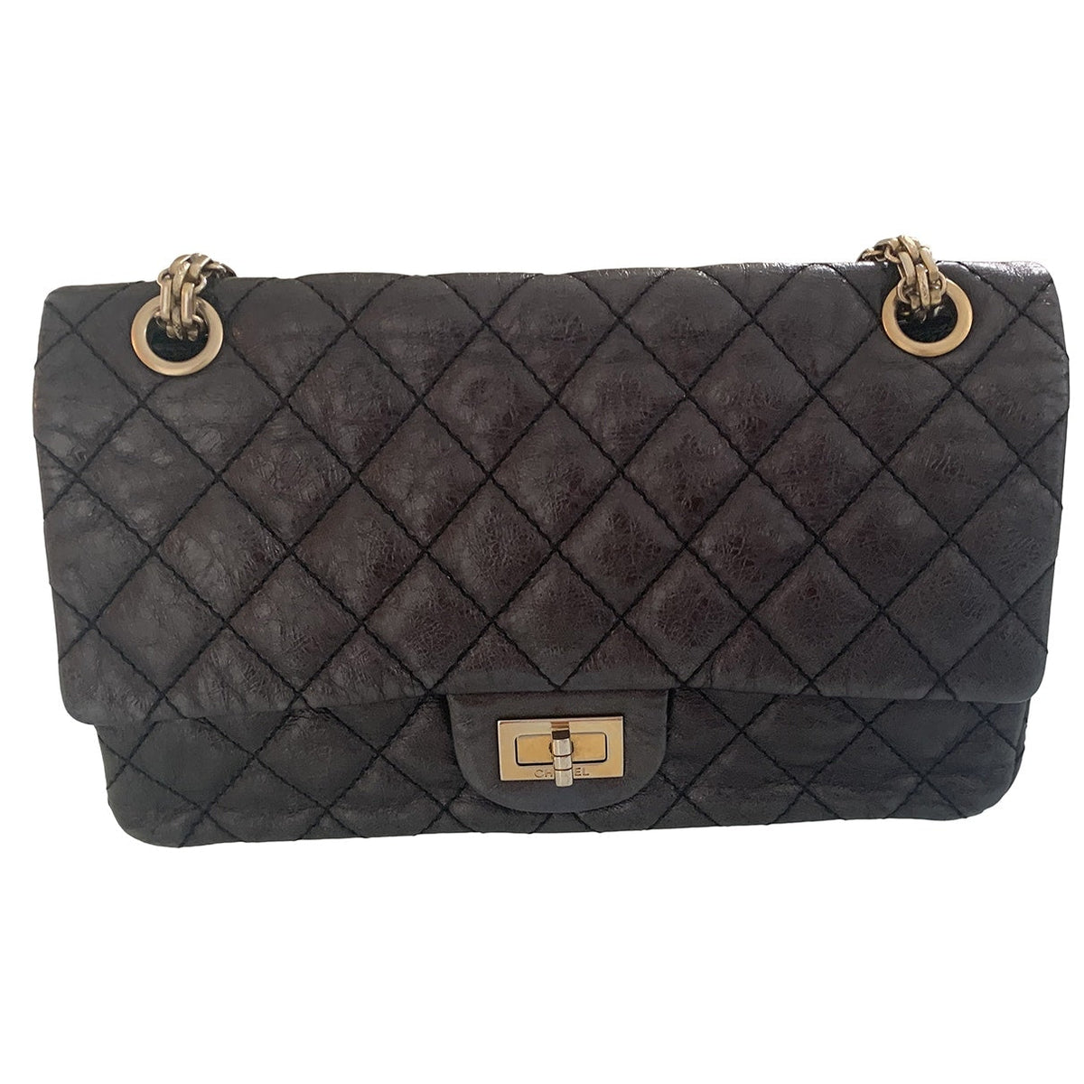 Chanel 2.55 black leather handbag