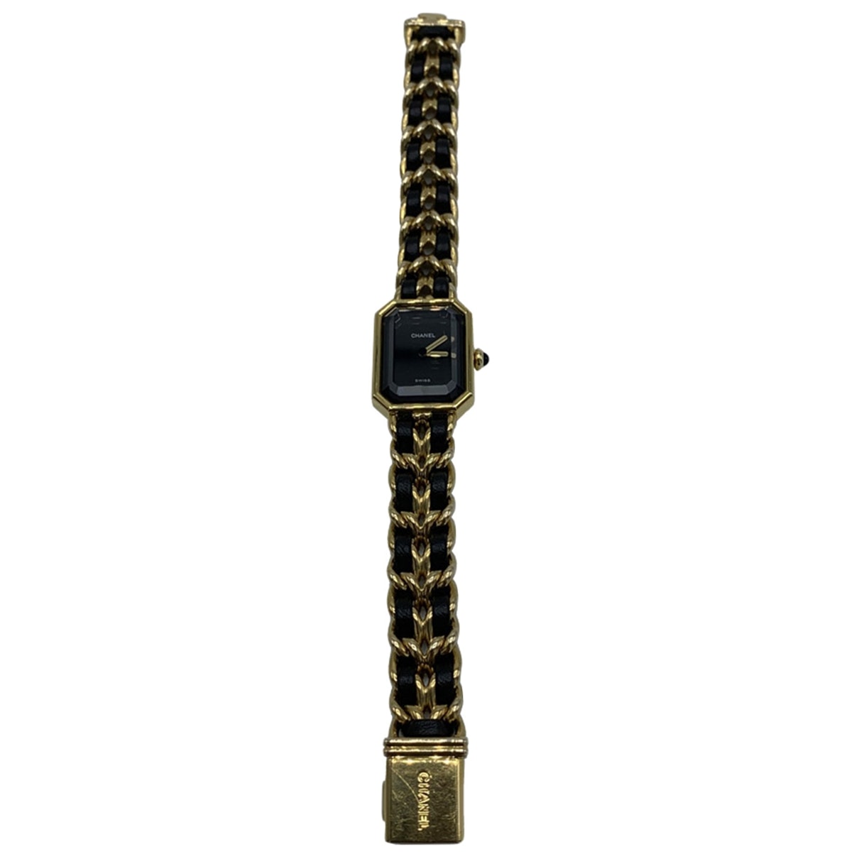 Chanel première black gold plated watch
