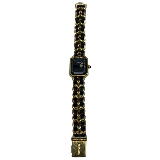 Chanel première black gold plated watch