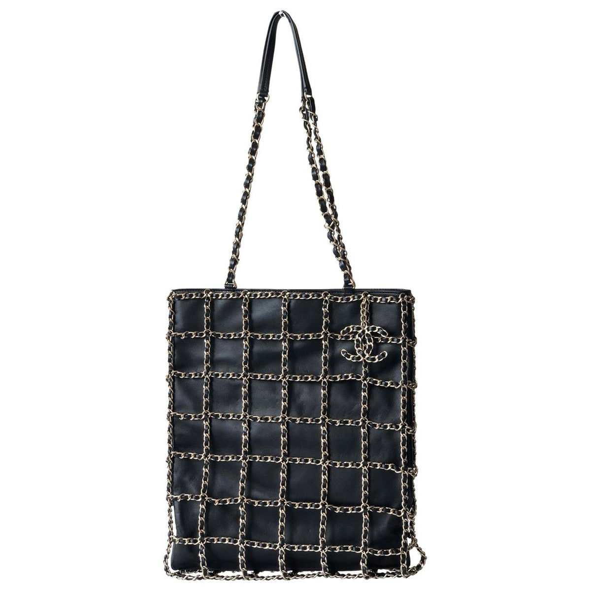 Chanel black leather handbag