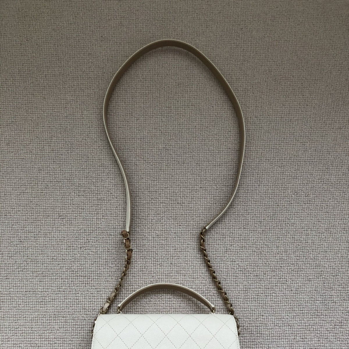 Chanel ecru leather handbag