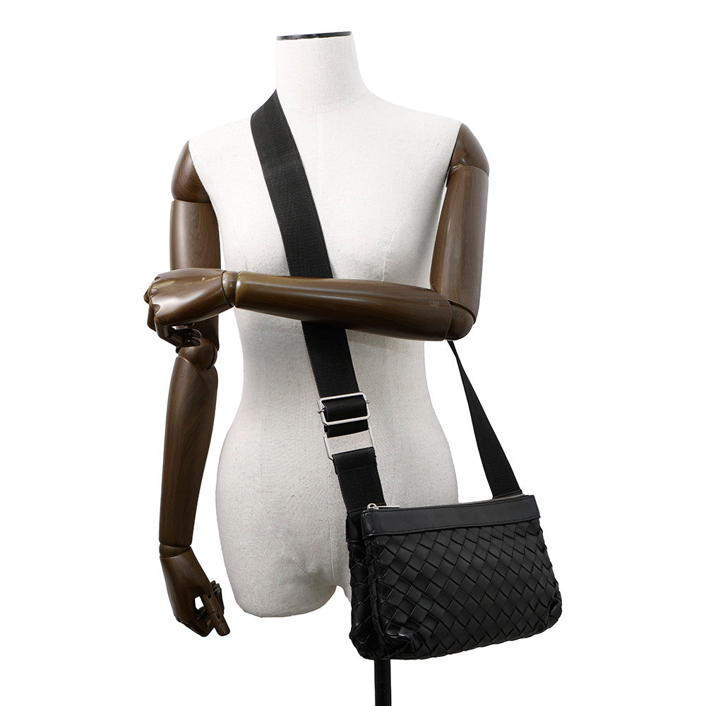 Bottega Veneta INTRECCIATO Duo Shoulder Bag Black651938 Leather