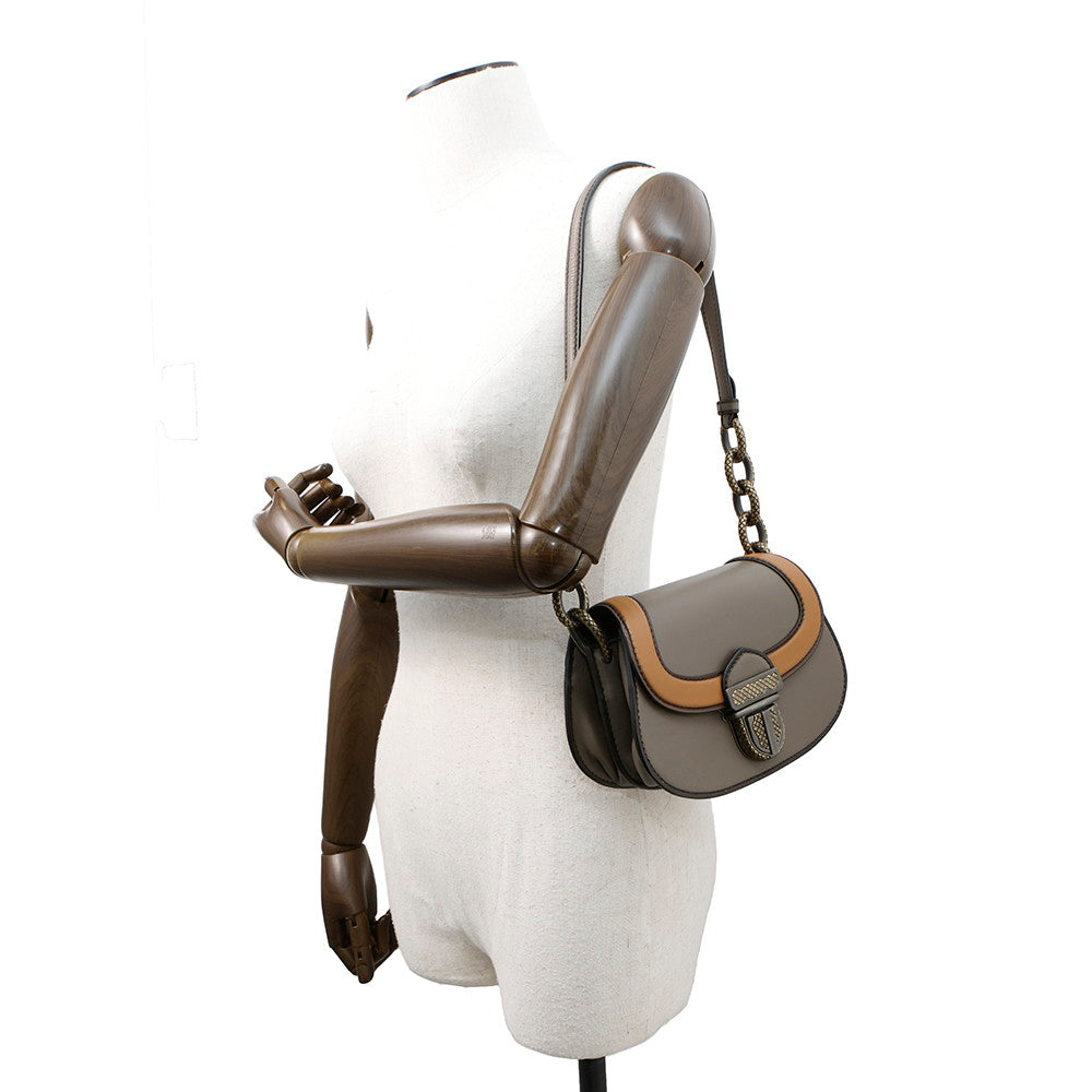 Bottega Veneta Umbria Shoulder Bag Gray/Brown465392 Leather