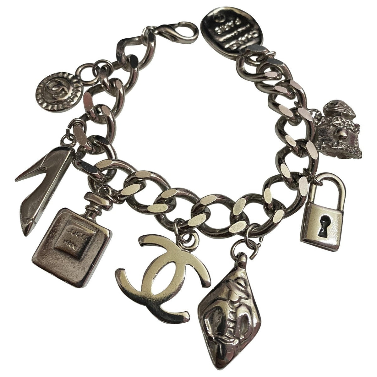 Chanel silver metal bracelets