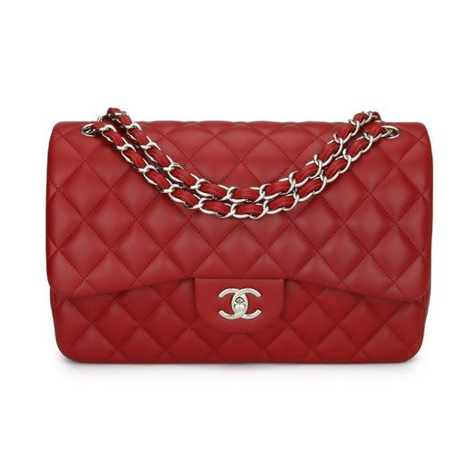 Chanel timeless/classique red leather handbag