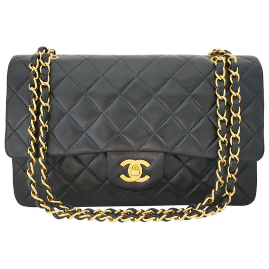Chanel timeless/classique black leather handbag