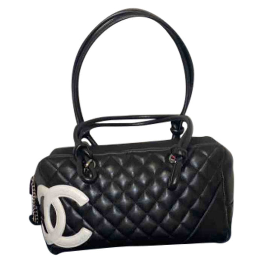 Chanel cambon black leather handbag