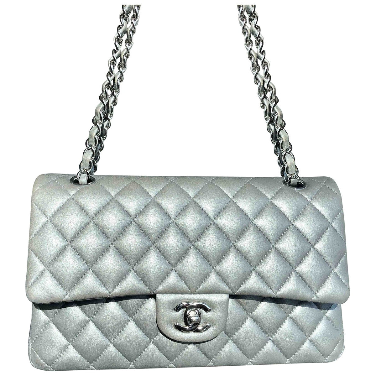 Chanel timeless/classique metallic leather handbag