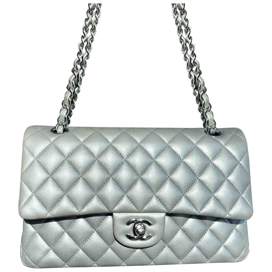 Chanel timeless/classique metallic leather handbag