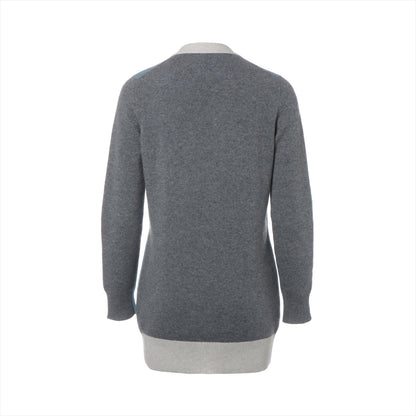 Chanel Coconut Button Casimir Cardigan 34  Blue x Grey P46784