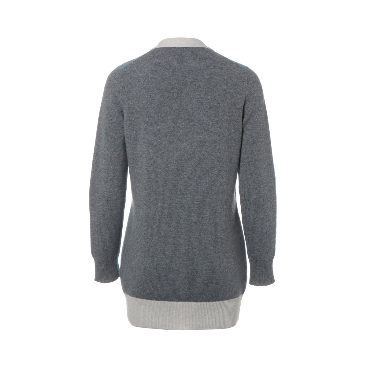Chanel Coconut Button Casimir Cardigan 34  Blue x Grey P46784