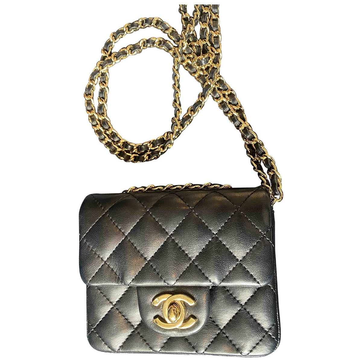 Chanel 2.55 black mongolian lamb handbag