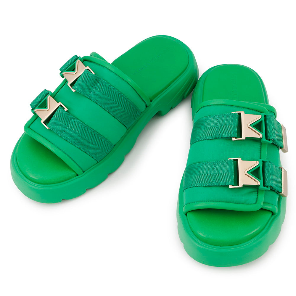 Bottega Veneta Flash Sandals with Double Belt Parakeet690034 Rubber Size 45