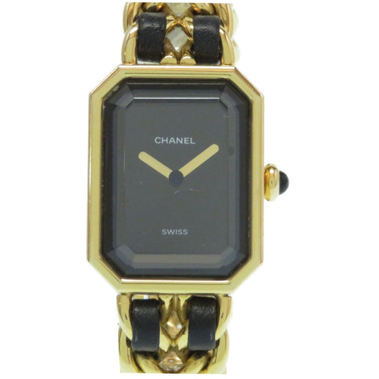 Chanel première black gold plated watch