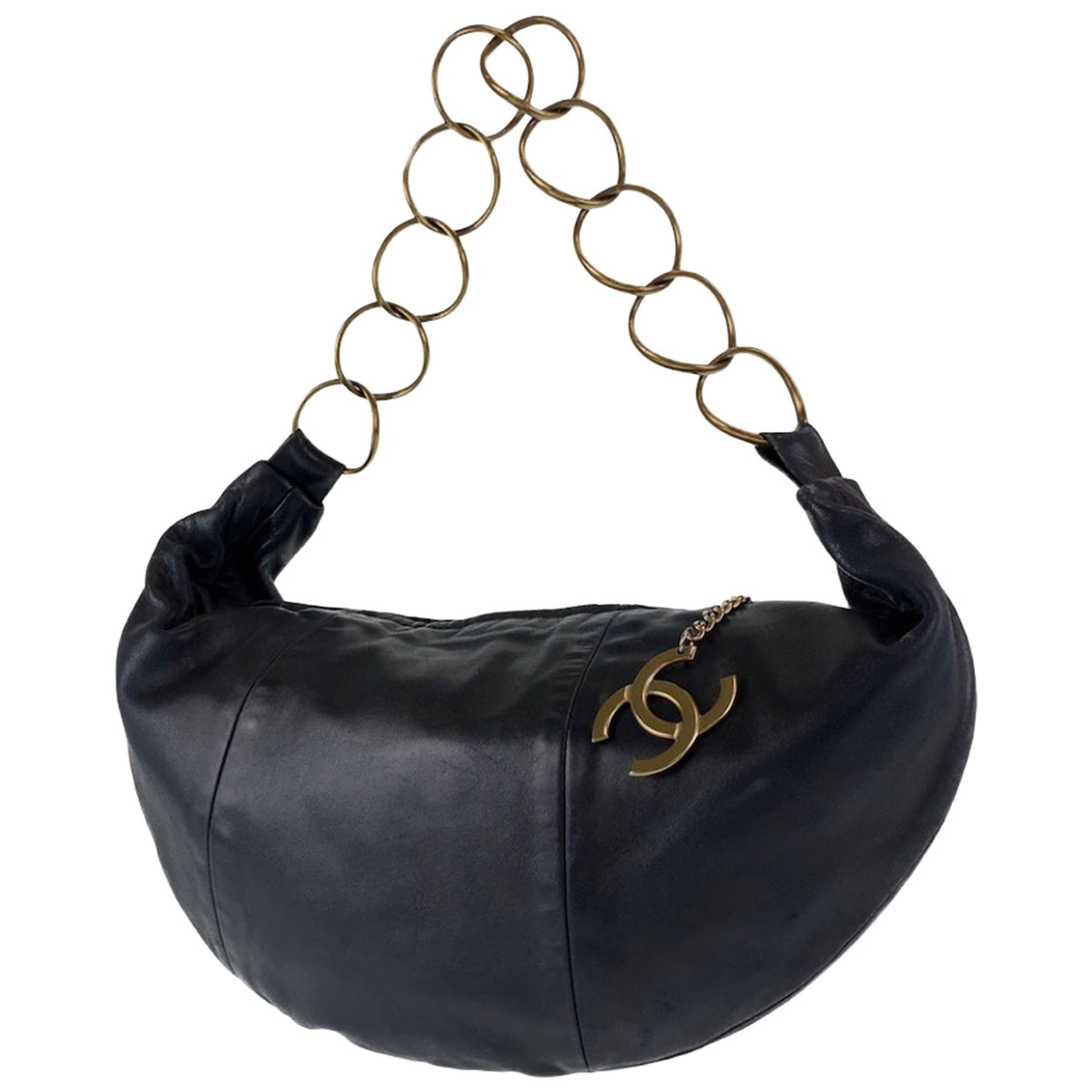 Chanel black leather handbag