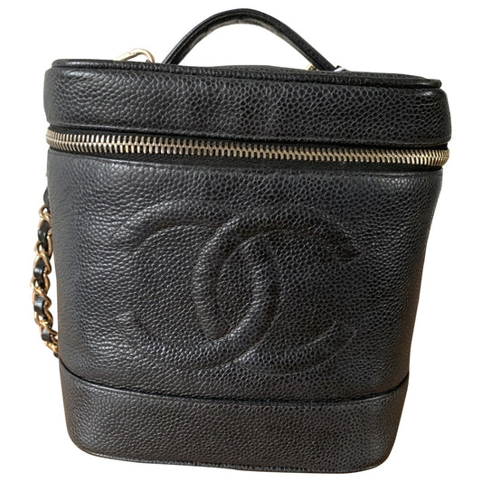 Chanel black leather handbag